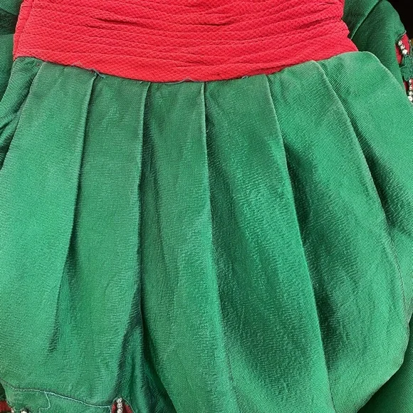 Vintage 1988 Runway Valentino Boutique Rare Red Green Cupid Gown XS/S - Picture 14 of 17